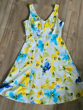 Lauren Ralph Lauren Floral Fit & Flare Midi Dress Sz 8 Wedding Guest
